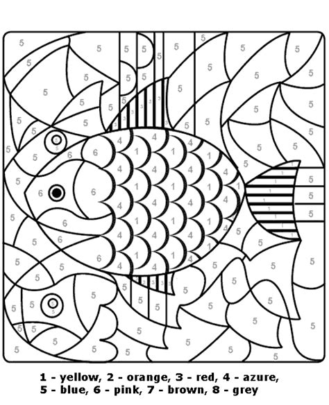 Color By Numbers Worksheets Marine Life