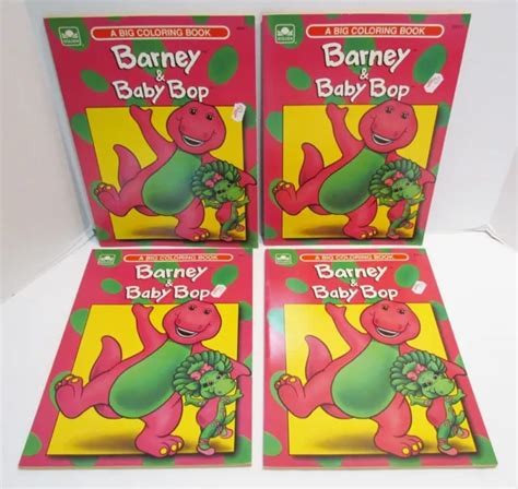 Barney And Baby Bop Coloring Book 1993 Golden Lot Of 4 All Unused Purple