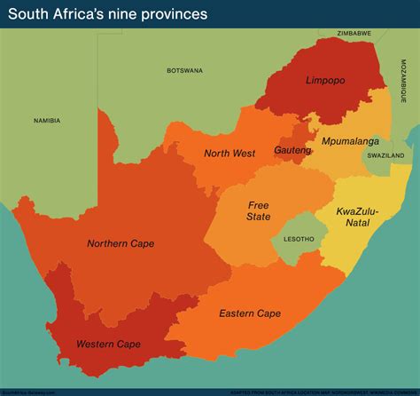 South Africa Map Provinces And Cities