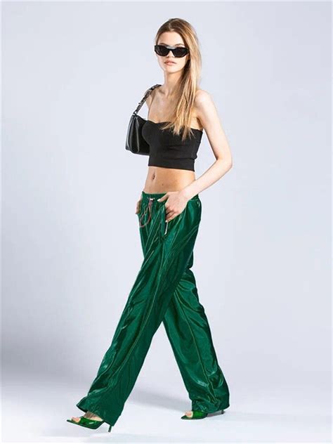 Habbris Autumn Solid Casual Pants Club Outfit For Women 2022 High Waist Draw String Straight
