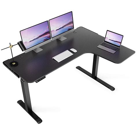 Designa 61 Inches L Shaped Standing Desk Electric Height Adjustable