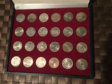 Germany 1972 10 Mark Munich Olympics Silver 24 Coin Set In Box Gem Bu Shipped Coin Set 10