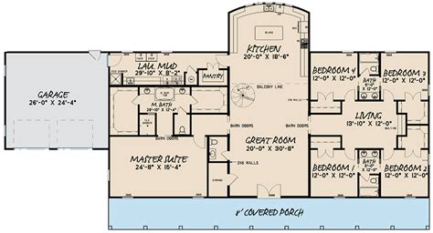 6 Bedroom Barndominium Floor Plans 40x60 Barndominium Floor Plans