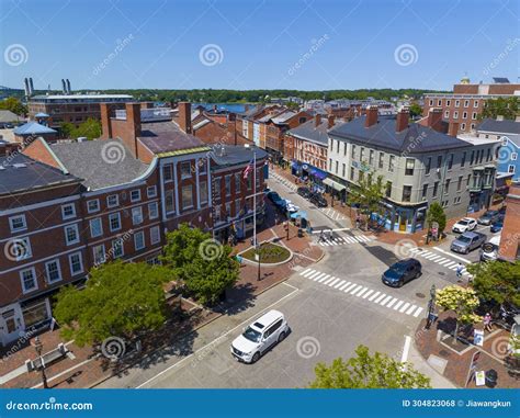 Portsmouth Historic Downtown Aerial View Nh Usa Editorial Stock Photo