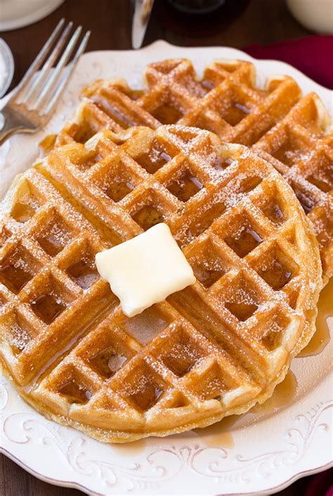 Belgian waffle batter is traditionally leavened with yeast (like this recipe) but there are recipes out there that just use baking powder and soda. Belgian Waffles - Cooking Classy