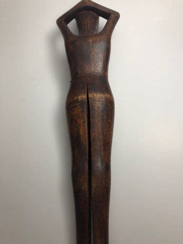 Vintage Naughty Nude Women Hand Carved Wooden Nutcracker Erotica Folk