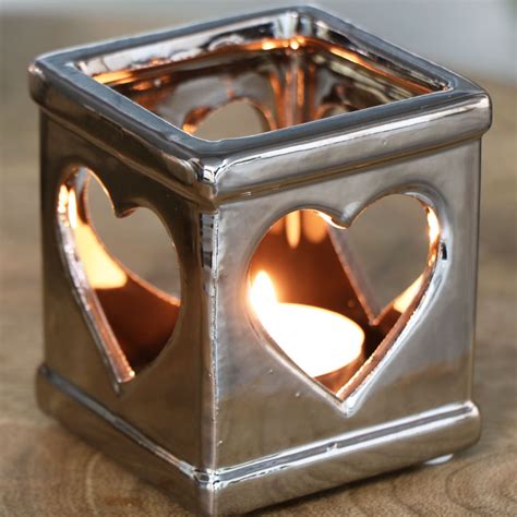 Ceramic Silver Tealight Candle Holder