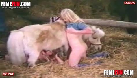 Vintage Xxx Porn Animal Sex Action In Hayloft With A Blonde And A