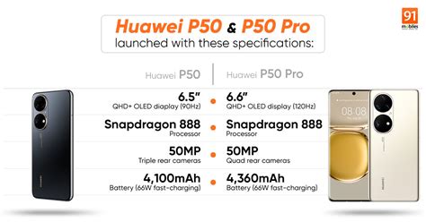 Huawei P50 Huawei P50 Pro Launched With Up To 120hz Oled Snapdragon