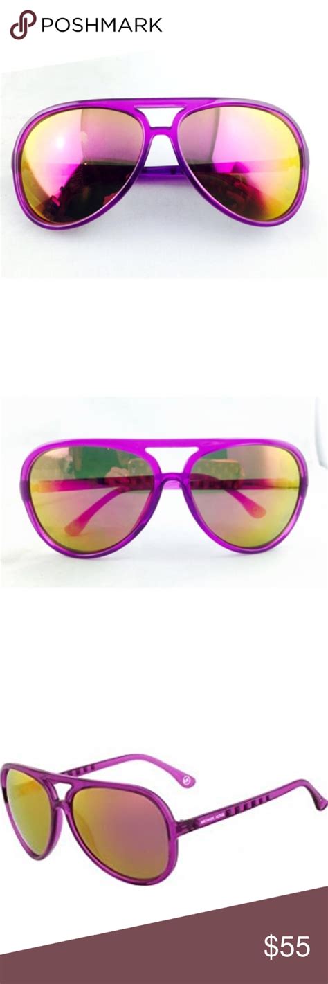 Michael Kors Purple Brynn Aviator Mirror Sunglass Mirrored Sunglasses Purple Mirror Michael Kors