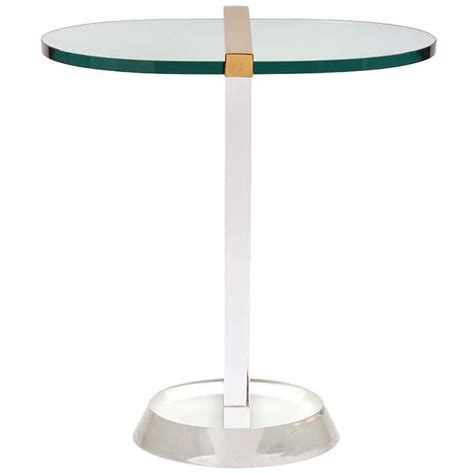 Lucite And Glass End Table At 1stdibs