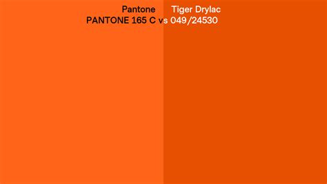 Pantone 165 C Vs Tiger Drylac 049 24530 Side By Side Comparison