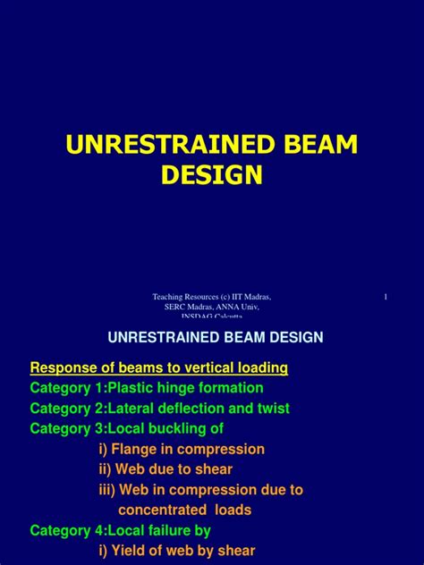 Unrestrained Beam Buckling Beam Structure