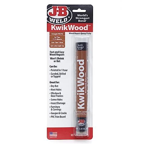J B Weld 8258 Kwikwood Wood Repair Epoxy Putty Stick 7 Inch Beige