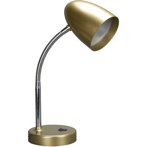 Mainstays Led Desk Lamp Flexible Metal Gooseneck Gold