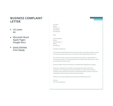 Learn how to write a letter of complaint. 10+ Business Complaint Letter Templates - PDF, DOC | Free ...
