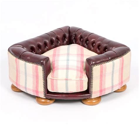 Half Leather Burton Corner Chesterfield Dog Bed By Lords And Labradors