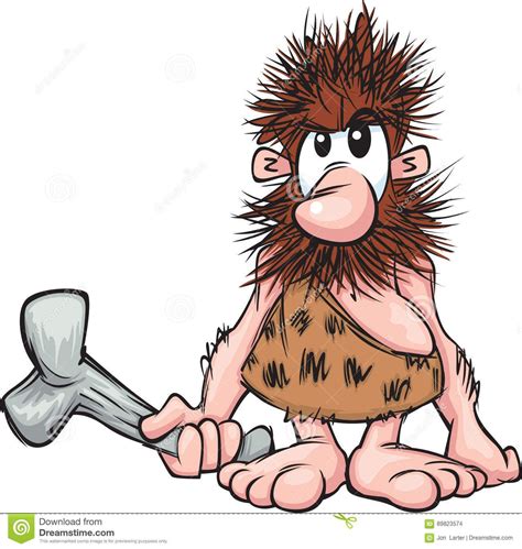 Photo About A Hairy Cartoon Caveman With His Club Illustration Of Look