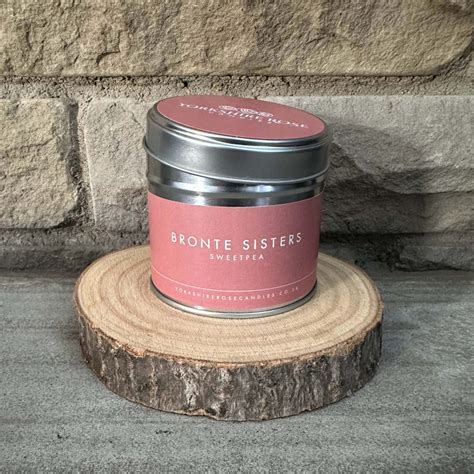 bronte sisters scented tin candle previously called sweet pea