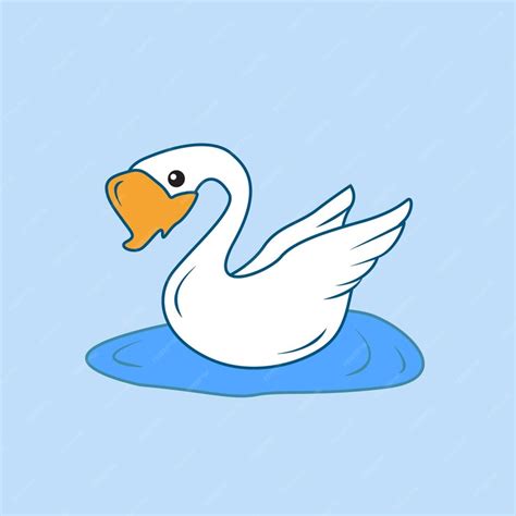 Premium Vector Cute Swan Character Design Illustration Faceless Animals