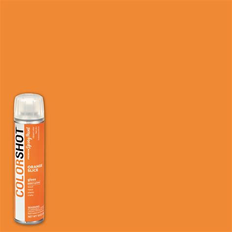 Colorshot Premium Gloss Orange Slice Spray Paint 10 Oz Orange