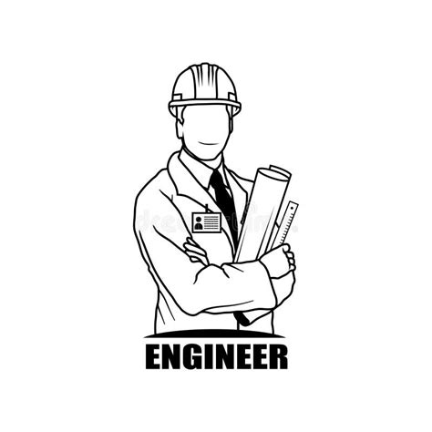 Vector Illustration Engineer Man Engineer Man Logo Stock Vector