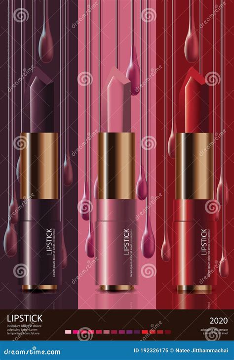 Poster Template Design Cosmetic Lipstick Stock Vector Illustration Of