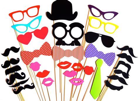 Sale Colorful Photo Booth Props 32 Piece Prop Set Birthdays Weddings
