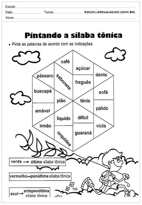 Atividades Sílaba Tônica 3 Ano Fundamental Educa