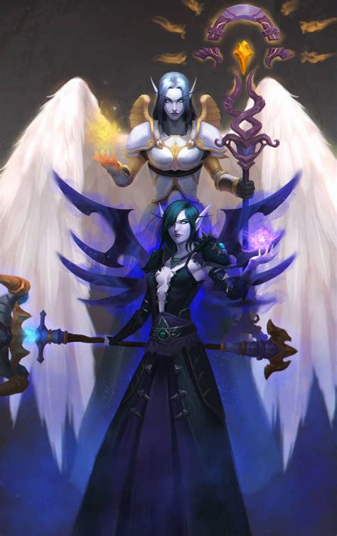 shadow priests holy and void warcraft art world of warcraft characters world of warcraft