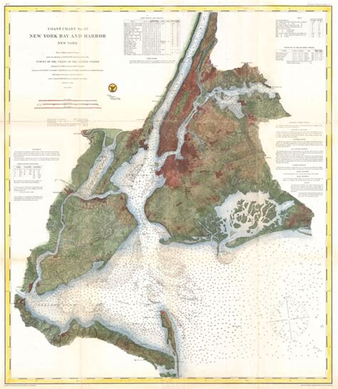 Coast Chart No 20 New York Bay And Harbor New York Geographicus