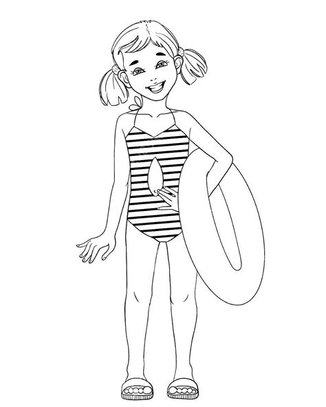 Girls In Bathing Suits Coloring Pages