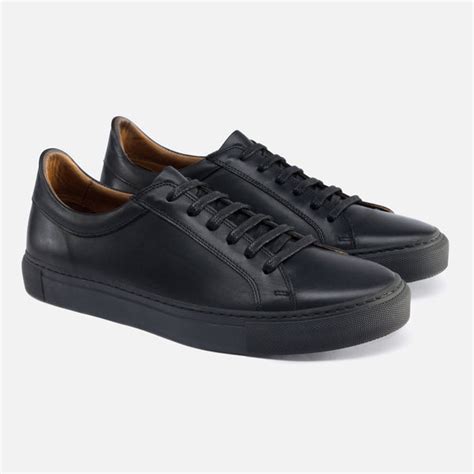 Seconds Low Top Sneakers All Black Leather Beckett Simonon