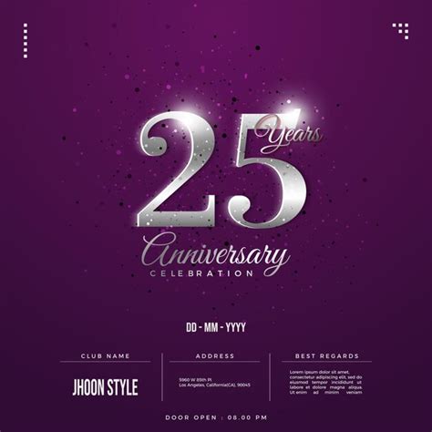 Premium Vector 25th Anniversary Background With Shiny Glow