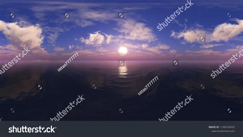 Panorama Sea Sunset Environment Map Hdri стоковая иллюстрация Shutterstock