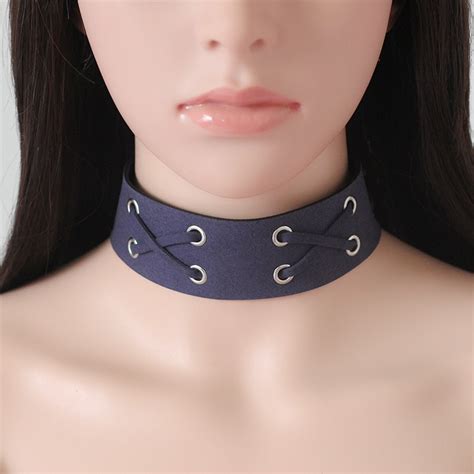 Hot Women Leather Choker Necklace Punk Gothic Vintage Wide Ribbon
