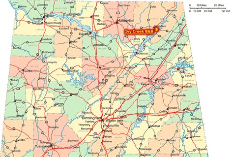 Regional Map Of Northern Alabama