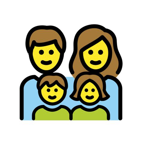 👨‍👩‍👧‍👦 Familia Hombre Mujer Niña Niño Emoji Familia Padre Madre