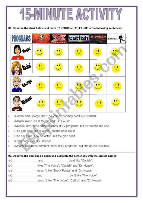 Minute Activity Esl Worksheet By Talles Melo