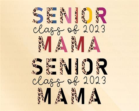 Senior Mama 2023 Png Print File Half Leopard Senior Mom Etsy India