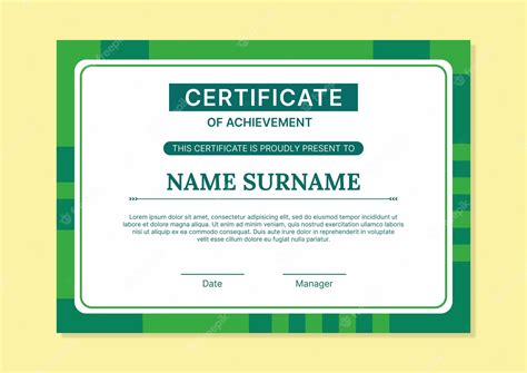 Premium Vector Modern Green Certificate Template With Flat Design