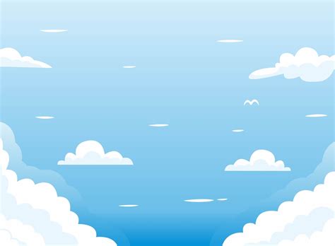 Clean Blue Sky With White Cloud Illustration Background Vector By Veeza