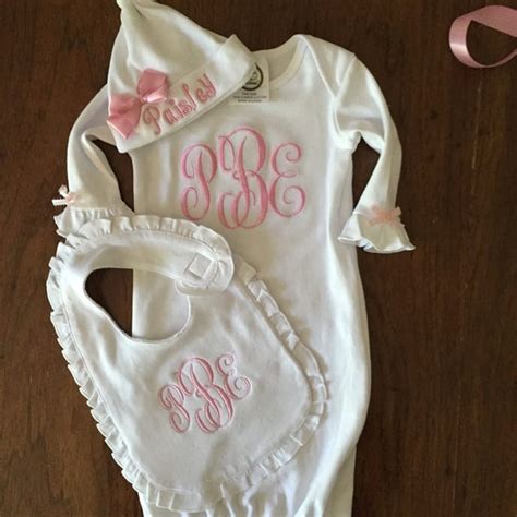 Take Home Gown Outfit Personalized Baby Girls Gown By Daintyboteek