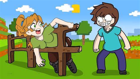 Minecraft With Alex And Steve Vs Villagers Everyday Animation Youtube