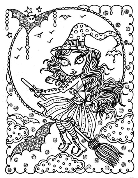 Choose A Sewing Machine Witch Coloring Pages Halloween