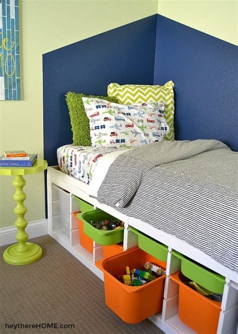 This is one of those ikea hacks that will help you to keep things a little bit more organized and increase storage at home. Functional and Fun Twin Bed - KnockOffDecor.com