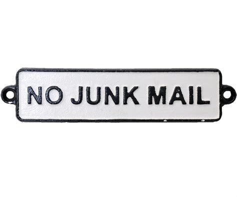 No Junk Mail Cast Iron Sign Vintage Style Mailbox