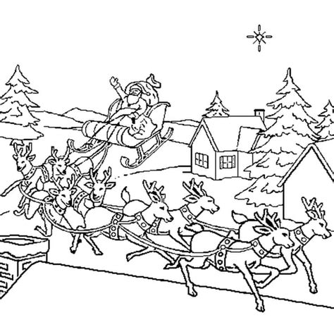 TRAINEAU DU PÈRE NOËL  Coloriage traineau du Père Noël en Ligne
