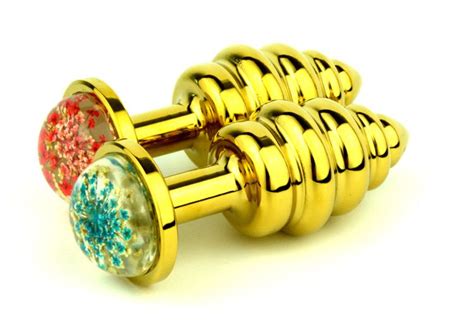 Top Quality Gold Plated Crystal Jewelry Metal Thread Anal Sex Toys Anal