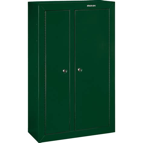 This 10 gun double door security cabinet with convertible interior comes with two separately keyed locks; Stack-On 10-Gun Convertible Double Door Security Cabinet ...